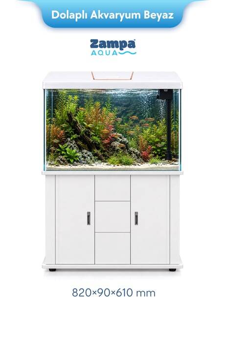 Zampa AQUA Jingming Akvaryum Dolaplı Siyah 820*90*610 mm