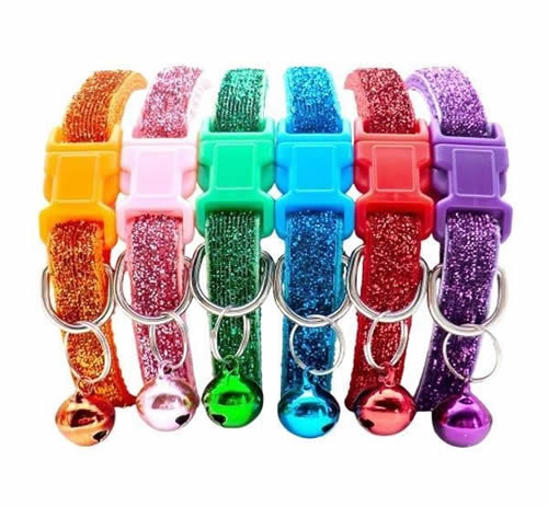 Glipet Simli Zilli Dokuma Kedi Boyun Tasması 19x1 Cm MAVİ