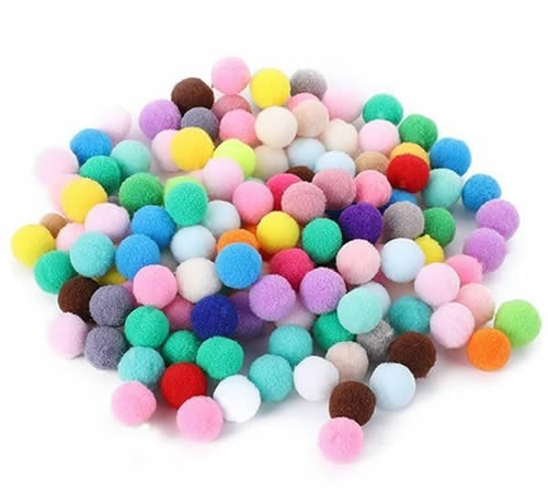 Glipet Renkli Ponpon Kedi Oyun Topu 4 ad 5 Cm