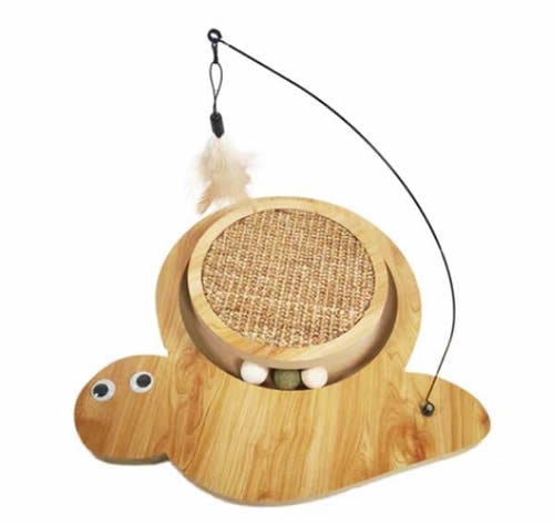 Glipet Salyangoz Şeklinde Ahşap Kedi Tırmalama Oyun Standı 35x32 Cm