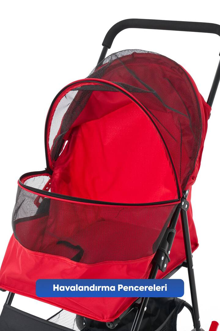 Zampa Aero Kedi Köpek Arabası Kırmızı 2x69x96 cm