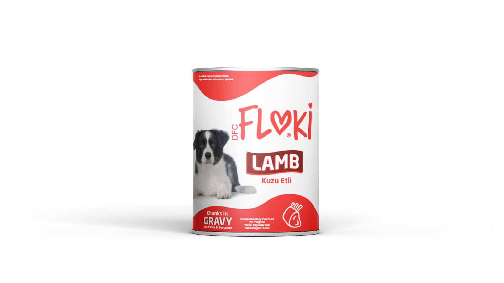 Floki Yavru Kuzulu Etli sos içinde Köpek Konserversi 400 gr