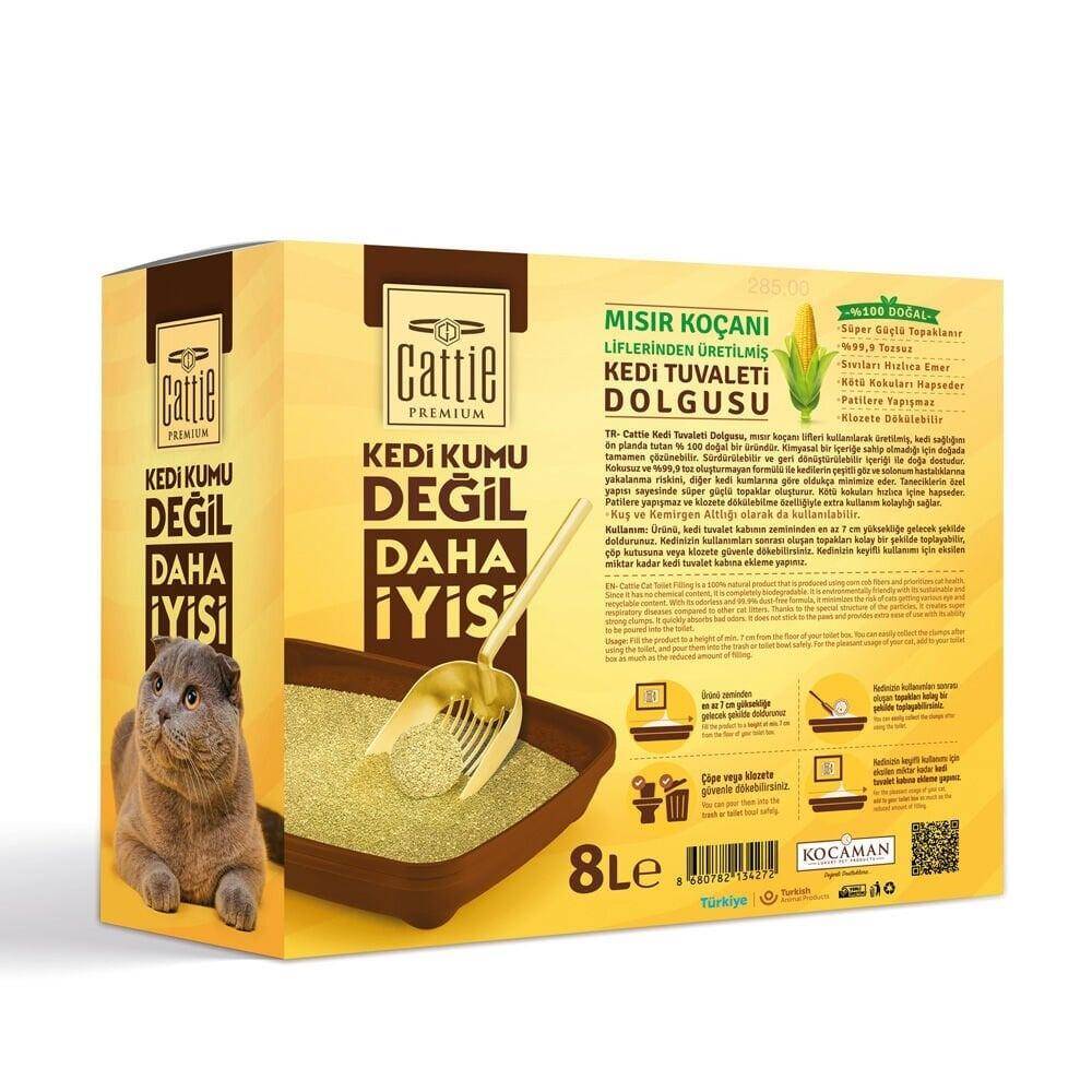 Cattie Süper Topaklanan Mısır Koçanı Kedi Kumu 8 L