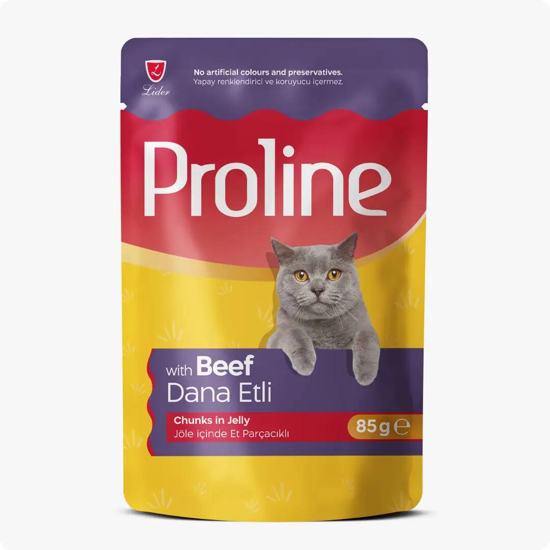 Proline Pounc Jöleli  Dana Etli Yetişkin Kedi Konserve 85 gr