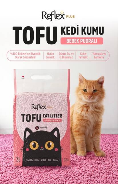 Reflex Plus Bebek Pudralı Tofu Kedi Kumu 2,8 kg 7lt