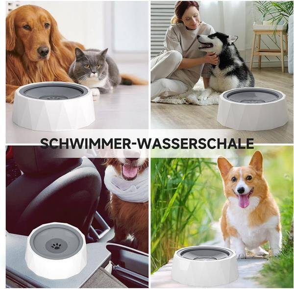 ELS Pet Sıçrama Önleyici Kedi Köpek Diamond Su Kabı 1L
