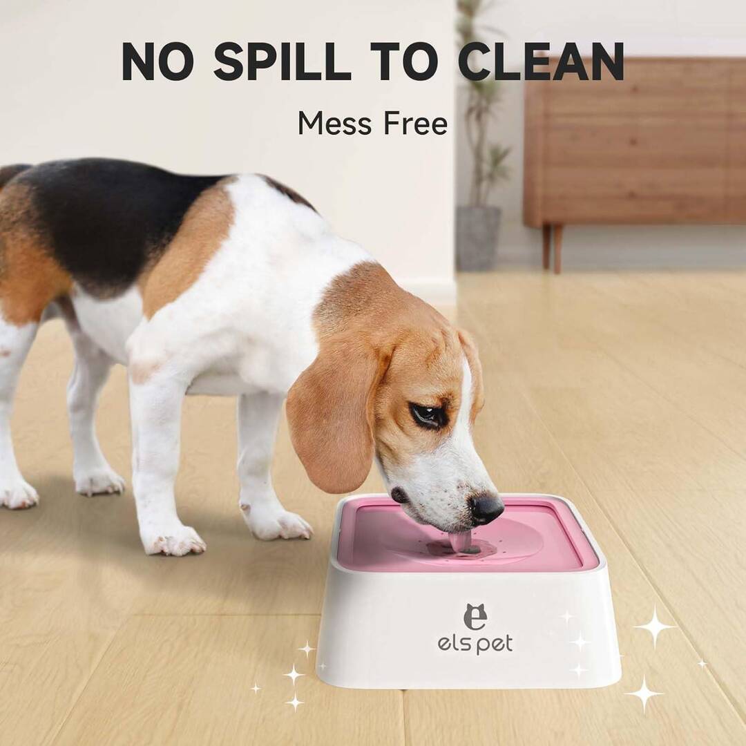 ELS Pet Sıçrama Önleyici Kedi Köpek Kare Su Kabı 1L