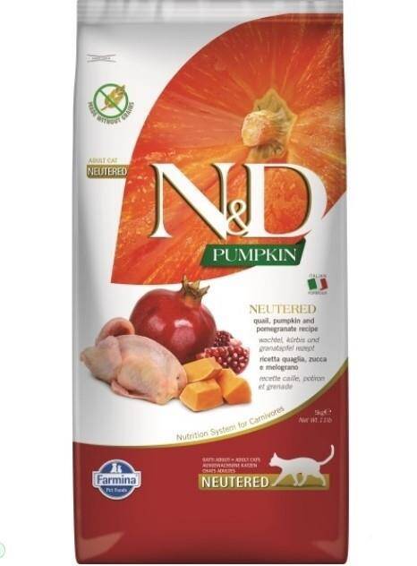 ND Cat Pumpkin Kısırlaştırılmış Bıldırcınlı Balkabaklı Kedi Maması 5 kg