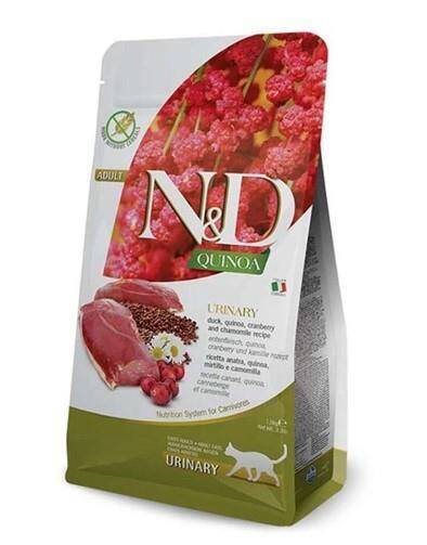 ND Cat Quinoa URINARY Ördekli &amp;Kızılcık ve Papatyalı Yetişkin Maması 1,5 kg